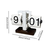 Auto Flip Desk Clock Bedroom Flip Digital Clock Cafe Modern Table Flip Clock White