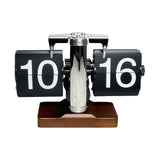 Auto Flip Desk Clock Bedroom Flip Digital Clock Cafe Modern Table Flip Clock Argent