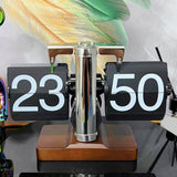 Auto Flip Desk Clock Bedroom Flip Digital Clock Cafe Modern Table Flip Clock Argent