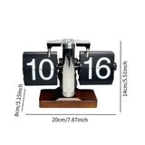 Auto Flip Desk Clock Bedroom Flip Digital Clock Cafe Modern Table Flip Clock Argent