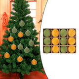 12x Christmas Tree Ball Ornaments Xmas Small Pendants for Decor Wedding Home Green  yellow