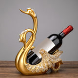 Wine Bottle Holder Modern Swan Sculpture for Creative Home Wine Lovers Gifts Gold