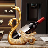 Wine Bottle Holder Modern Swan Sculpture for Creative Home Wine Lovers Gifts Gold