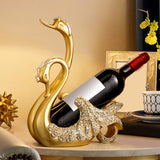 Wine Bottle Holder Modern Swan Sculpture for Creative Home Wine Lovers Gifts Gold