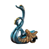 Wine Bottle Holder Modern Swan Sculpture for Creative Home Wine Lovers Gifts Blue