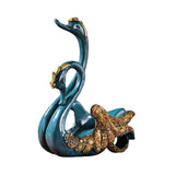 Wine Bottle Holder Modern Swan Sculpture for Creative Home Wine Lovers Gifts Blue