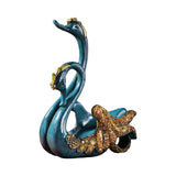 Wine Bottle Holder Modern Swan Sculpture for Creative Home Wine Lovers Gifts Blue