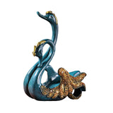 Wine Bottle Holder Modern Swan Sculpture for Creative Home Wine Lovers Gifts Blue