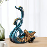 Wine Bottle Holder Modern Swan Sculpture for Creative Home Wine Lovers Gifts Blue