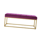 Modern Tufted Channel Entryway Bench Emerald Velvet Upholstered End of Bed