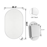 20x34 Inch Oval Recessed Medicine Cabinet, Metal Bathroom Wall