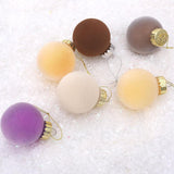 12Pcs Xmas Tree Hanging Decorations 2.4inch Flocked Christmas Ball Ornaments Yellow Purple