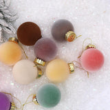 12Pcs Xmas Tree Hanging Decorations 2.4inch Flocked Christmas Ball Ornaments Yellow Purple