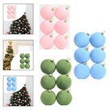 6Pcs Flocked Christmas Ball Ornaments 6cm Anniversary Velvet Christmas Balls Pink