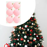 6Pcs Flocked Christmas Ball Ornaments 6cm Anniversary Velvet Christmas Balls Pink