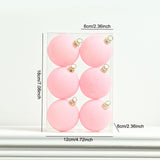 6Pcs Flocked Christmas Ball Ornaments 6cm Anniversary Velvet Christmas Balls Pink