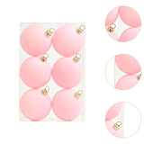 6Pcs Flocked Christmas Ball Ornaments 6cm Anniversary Velvet Christmas Balls Pink