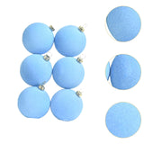 6Pcs Flocked Christmas Ball Ornaments 6cm Anniversary Velvet Christmas Balls Blue