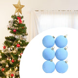 6Pcs Flocked Christmas Ball Ornaments 6cm Anniversary Velvet Christmas Balls Blue