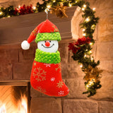 Snowman Christmas Stocking Cute Xmas Decor for Gift Wrapping Party Fireplace