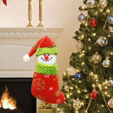 Snowman Christmas Stocking Cute Xmas Decor for Gift Wrapping Party Fireplace