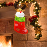 Elk Christmas Stocking Cute Doll Christmas Socks for Walls Bed Gift Wrapping