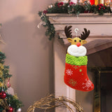 Elk Christmas Stocking Cute Doll Christmas Socks for Walls Bed Gift Wrapping