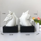 Half Body Horse Head Book Ends Home Decor for Office Living Room Heavy Books