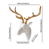 Deer Head Wall Hanging Ornament Gift Housewarming Collection Resin Sculpture White