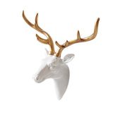 Deer Head Wall Hanging Ornament Gift Housewarming Collection Resin Sculpture White