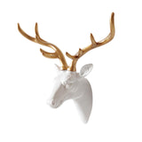 Deer Head Wall Hanging Ornament Gift Housewarming Collection Resin Sculpture White