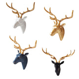 Deer Head Wall Hanging Ornament Gift Housewarming Collection Resin Sculpture White