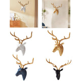 Deer Head Wall Hanging Ornament Gift Housewarming Collection Resin Sculpture White