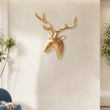 Deer Head Wall Hanging Ornament Gift Housewarming Collection Resin Sculpture Gold