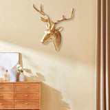 Deer Head Wall Hanging Ornament Gift Housewarming Collection Resin Sculpture Gold