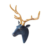 Deer Head Wall Hanging Ornament Gift Housewarming Collection Resin Sculpture Blue