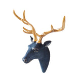 Deer Head Wall Hanging Ornament Gift Housewarming Collection Resin Sculpture Blue