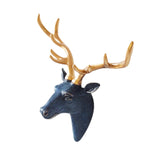 Deer Head Wall Hanging Ornament Gift Housewarming Collection Resin Sculpture Blue