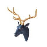 Deer Head Wall Hanging Ornament Gift Housewarming Collection Resin Sculpture Blue