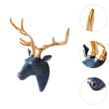 Deer Head Wall Hanging Ornament Gift Housewarming Collection Resin Sculpture Blue