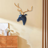 Deer Head Wall Hanging Ornament Gift Housewarming Collection Resin Sculpture Blue