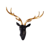 Deer Head Wall Hanging Ornament Gift Housewarming Collection Resin Sculpture Black