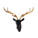 Deer Head Wall Hanging Ornament Gift Housewarming Collection Resin Sculpture Black