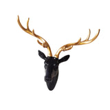 Deer Head Wall Hanging Ornament Gift Housewarming Collection Resin Sculpture Black