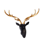 Deer Head Wall Hanging Ornament Gift Housewarming Collection Resin Sculpture Black