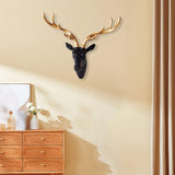 Deer Head Wall Hanging Ornament Gift Housewarming Collection Resin Sculpture Black