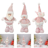 Xmas Figurine Stuffed Doll Table Ornament Gift Christmas Standing Plush Doll Santa Claus45x12x8cm