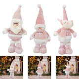 Xmas Figurine Stuffed Doll Table Ornament Gift Christmas Standing Plush Doll Santa Claus45x12x8cm