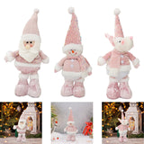 Xmas Figurine Stuffed Doll Table Ornament Gift Christmas Standing Plush Doll Santa Claus45x12x8cm