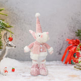 Xmas Figurine Stuffed Doll Table Ornament Gift Christmas Standing Plush Doll Santa Claus45x12x8cm